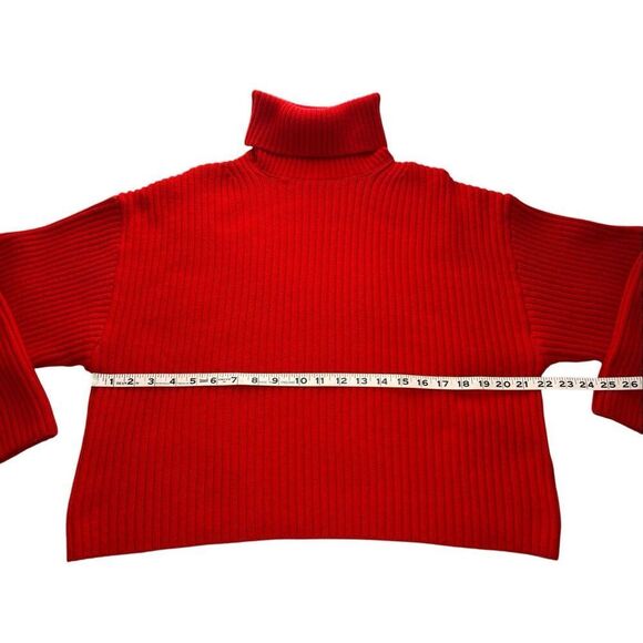 H&M oversized ribbed red turtleneck sweater - M - Picture 6 of 7
